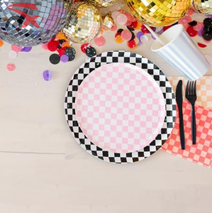 Nuevo Juego de Vajilla Desechable para Fiestas de 9 Pulgadas, Platos, Vasos y Servilletas de Papel para Fiestas - Product Image 4