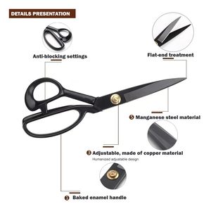 Industrial Grade Tailor <b>Scissors</b> with Smooth Edge Forged Groove Design for Fabric <b>Sewing</b> Shears - Product Image 2
