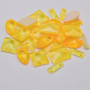 Wei Chen 20/50/100 dimensione mista di vetro fluorescente fibbia piatta per cucire a mano fai da te accessori per cucire 3D strass da cucire - Product Image 3