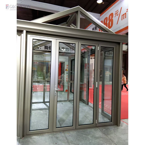 Puertas Plegables de Vidrio Templado con Aislamiento Térmico y Acústico Estilo Nórdico Fuson, Puertas Plegables Tipo Acordeón para Patio y Balcón - Product Image 1