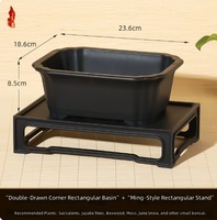 Pot à succulentes en résine de style chinois, nouveau modèle respirant pour bonsaï, pot épaissi pour contrôle des racines, pot de balcon 500g