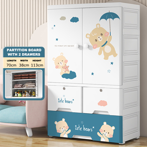 Phim Hoạt Hình Công Suất Lớn Tủ Quần Áo Lưu Trữ Ngăn Kéo Tủ Tổ Chức Nhựa Trẻ Em Của Phòng Ngủ Tủ Quần Áo Với Ngăn Kéo - Product Image 5