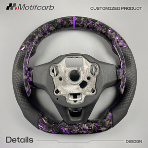 Volante de Fibra de Carbono Forjado Personalizado en Morado con LED Inteligente de RPM para Volkswagen Golf MK8 R GTI Touareg Jetta Tiguan 2020-2025 - Product Image 5