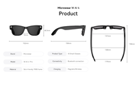 Gafas Inteligentes con IA sin Cámara, con Música, Linterna, Traducción de Texto y Voz en Varios Idiomas, Gafas de Sol Bluetooth para Vacaciones, OEM