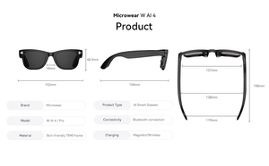 Lunettes intelligentes d'interprétation simultanée avec audio portable, micro et haut-parleurs par Torch-it - Lunettes Bluetooth intelligentes - Product Image 5