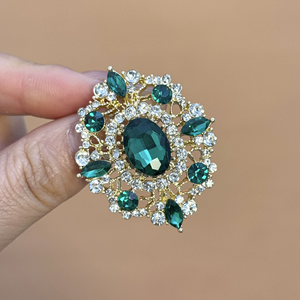 Broche de luxe en électroplaqué rouge <span class=keywords><strong>champagne</strong></span> en forme de fleur, bijoux pour femmes, souvenirs de mariage, cadeaux pour petite amie, broches tendance de créateur - Product Image 4