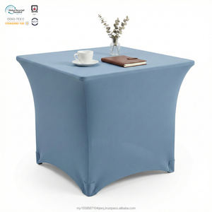 Housse de table extensible en spandex noir de 8 pieds pour la vente en gros B2B, imperméable, écologique, design moderne pour mariages et locations - Product Image 1