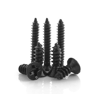 100 unidades/bolsa Tornillos autorroscantes de cabeza plana de acero inoxidable 304 con óxido negro M1.2 M1.4 M1.5 M2 M2.2 M2.6 M3 M4 para madera, métricos - Product Image 3