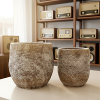 Pot Bunga Keramik Berlapis Ramah Lingkungan Buatan Tangan Desain Modern untuk Grosir, Pusat Perbelanjaan, Rumah, dan Taman Merek QUNHAO Model