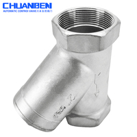 Válvula de Ángulo Tipo Y de Acero Inoxidable 304 CHUANBEN GL11W-16P, Filtro Estándar ISO de 1/2"-2", Resistente a la Corrosión, Sello EPDM+PTFE, 1.6Mpa