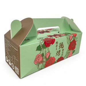 Boîte à poignée personnalisée imprimée pour boulangerie, pâtisserie, gâteau, biscuit, cadeau, pliable, portable, avec logo - Product Image 2