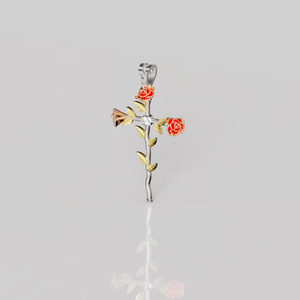 Danta Gems Luxury <b>Rosary</b> Cross Hinduism Children's Sterling Silver Solitaire Pendant with 18K Gold Plating Wedding Gift - Product Image 3