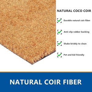 Tapete Antifatiga Reversible Moderno con Base de Goma PVCR Resistente y Fibra de <span class=keywords><strong>Coco</strong></span> Natural - Tapete Grande Antideslizante para Entrada - Product Image 2