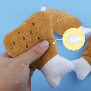 Juguete para Perros de Peluche con Forma de Pierna de Pollo, Ecológico, Interactivo, con Sonido, para Masticar y Limpiar los Dientes - Product Image 2