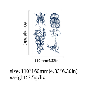 Pegatinas de Tatuajes Personalizables de Fábrica, Nuevas, Semipermanentes, a Base de Hierbas, Antiamarilleamiento, Diseño Moderno para Arte Corporal y Facial Temporal - Product Image 6