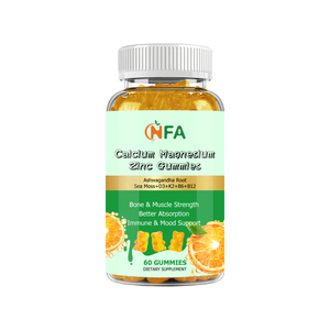 Lower MOQ Immune Support Gummy Candy Calcium Magnesium Zinc Gummies with Ashwagandha Root for Bone & Muscle Strength - Product Image 1