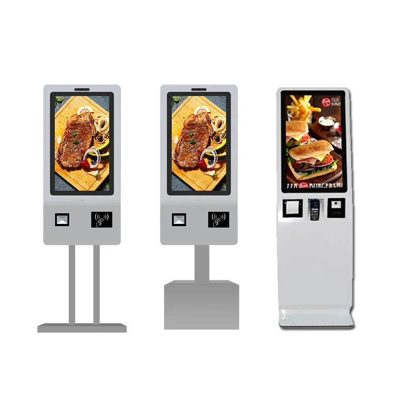 Trung Tâm Mua Sắm Khung Tùy Chỉnh Tự Phục Vụ/Kiosk Tự Đặt Hàng Màn Hình Cảm Ứng Nhà Hàng Với Máy In & Máy Quét Mã Vạch