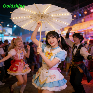 กระดาษน้ำมันโบราณไฟ LED ร่มภาพวาดด้วยมือสไตล์จีนสำหรับงานแต่งงานของตกแต่งงานปาร์ตี้สำหรับเด็ก - Product Image 3