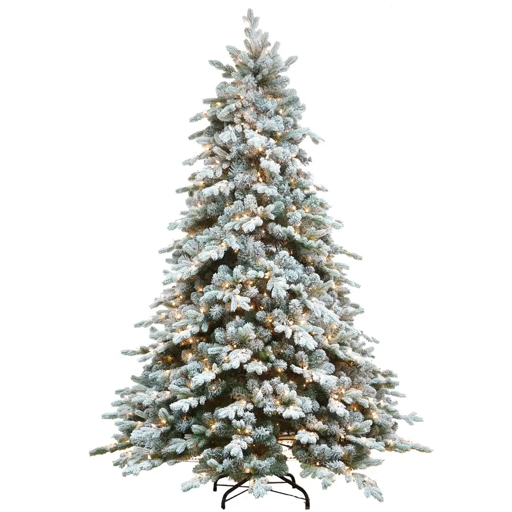 Prelit White Slim Hinged Artificial Christmas Tree With LED Lights