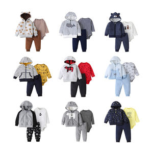 Ensemble de vêtements décontractés pour bébé garçon nouveau-né, 3 pièces, combinaison à manches longues en coton, pantalon long, sweat à capuche, manteau pour enfants de 3 à 24 mois - Product Image 3