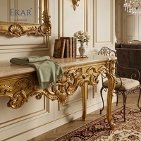 Furnitur EKAR |   Meja Konsol Marmer Berlapis Emas Megah Versailles