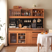 Buffet moderne de luxe en bois avec tiroirs et étagères ouvertes, rangement gain de place pour salle à manger, présentoir pour organiser la vaisselle