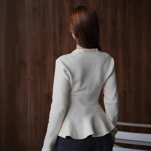 Maglia elegante a tinta unita, vestibilità <span class=keywords><strong>slim</strong></span>, stile europeo e americano, <span class=keywords><strong>cardigan</strong></span> a maniche lunghe per autunno e inverno. - Product Image 4