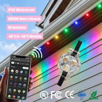 Lumières LED à points de pixels RGBW personnalisées de 300 pieds et 500 pieds, étanches IP68, pour décoration extérieure permanente de Noël, éclairage de gouttière