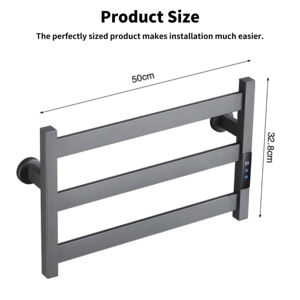 Ensemble de porte-serviettes à contrôle de température en acier inoxydable, pliable, mural, pour salle de bain d'hôtel, support métallique - Product Image 2