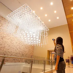 ANNO sảnh khách sạn lớn pha lê Đèn chùm sang trọng nội thất Trần nghệ thuật ưa thích đèn chùm