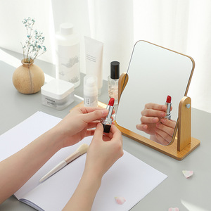 Simple Wooden Makeup <b>Mirror</b> 2926 Rotating Desktop <b>Mirror</b> Folding Portable For Student Dormitories - Product Image 4