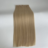 Extensions de cheveux Remy blonds européens à bandes adhésives 26-28 pouces, invisibles, double épaisseur, trame de peau, cheveux vierges en stock