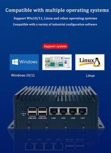 كمبيوتر مصغر 4Lan مع معالج Intel I5 1235U، نظام تشغيل ويندوز 10/11 أو لينكس، 4 منافذ POE، ذاكرة DDR5، منفذ HD-MI، منفذ Type-C، كمبيوتر صناعي مصغر بدون مروحة - Product Image 3