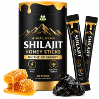Bâtonnets de miel au Shilajit, Gommes de Shilajit Pur de l'Himalaya Or, Bonbons Gommeux au Shilajit Or Prêts à être expédiés