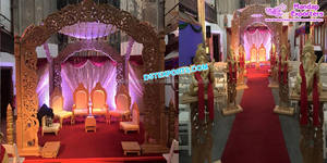 Mandap Tradicional de Madera para Bodas Gujrati, Artesanía en Madera, Diseño Moderno, Mandap de Madera para Bodas en EE. UU. - Product Image 3