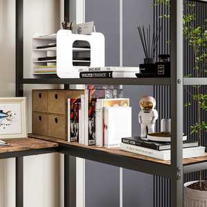 Giường gác xép đôi với bàn và kệ hình chữ L, Trạm Sạc, Đèn Led, bảo vệ an toàn & thang, tiết kiệm không gian - Product Image 5