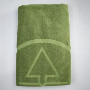 Luxe Groene 100% Katoenen Hotel Badhanddoek Met Aangepast Logo