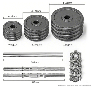 Bán buôn Heavy Duty gang 55kg Thiết bị tập thể dục có thể điều chỉnh Chrome Barbell quả tạ đặt cho chân cơ thể cánh tay tập luyện - Product Image 3