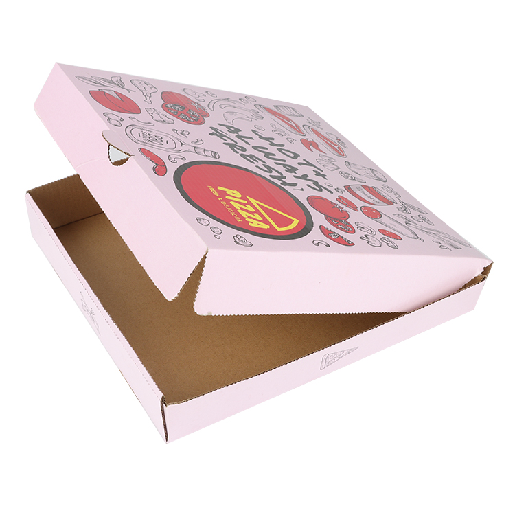 Hot sale custom pink pizza box takeout fast food packaging box