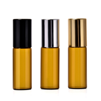 Nouvelles Bouteilles Roll-on en Verre Ambré de 2ml, 3ml, 5ml, 10ml – Tubes de Parfum Vides avec Bille Roulante en Verre pour Huiles Essentielles et Soins de la Peau