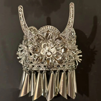 Ornement de réfrigérateur en métal décoratif de style folklorique miniature, fait main, de qualité supérieure, en argent, aimanté, cadeau pour la maison, le bureau, la vente au détail