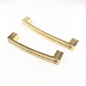 Tirador de Muebles Contemporáneo MLP19 de ZAMAK con Cristal Dorado Brillante para Cocina, Cómoda, Dormitorio, Baño, Cajón, Estilo Europeo de Lujo - Product Image 2