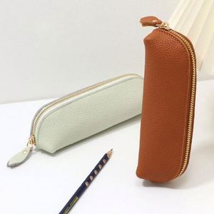 Estuche para Lápices con Cierre de Cuero Sintético, Bolsa para Lápices, Estuche para Artículos de Papelería, Bolsa Grande para Cosméticos, Bolsa de Maquillaje con Cierre, Estuche para Bolígrafos para Hombres y Mujeres - Product Image 5