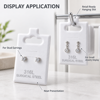 Carte de présentation rembourrée personnalisée pour bijoux (boucles d'oreilles, colliers, bracelets) avec coussinets et support suspendu, forme et logo personnalisables