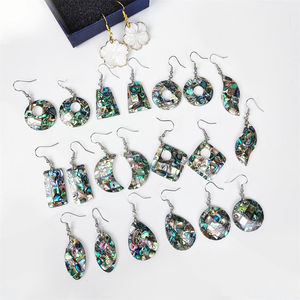 Bijoux populaires bohême déclaration nacre sculpture fleur naturel blanc coquille boucles d'oreilles pour femmes fille plage cadeau - Product Image 3