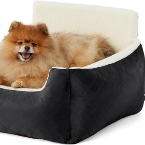 Eco-vriendelijke, waterdichte polyestervezel autostoel winter hondenbed met opbergvakken, solide vierkante vorm, afneembaar en wasbaar voor kleine honden - Product Image 5