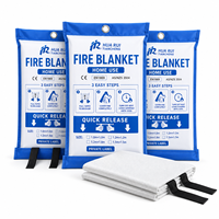 Couverture anti-feu en fibre de verre haute température pour la cuisine domestique, couverture de sécurité d'urgence pour les distributeurs et les marques privées