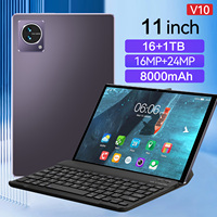 Phablet Horizon V10 11-Inci Baru 16GB+1TB 108MP 12000mAh 4G/5G/GSM Dual SIM+TF MTK Android 15 Wi-Fi 3G Layar 2K Tanpa Bingkai