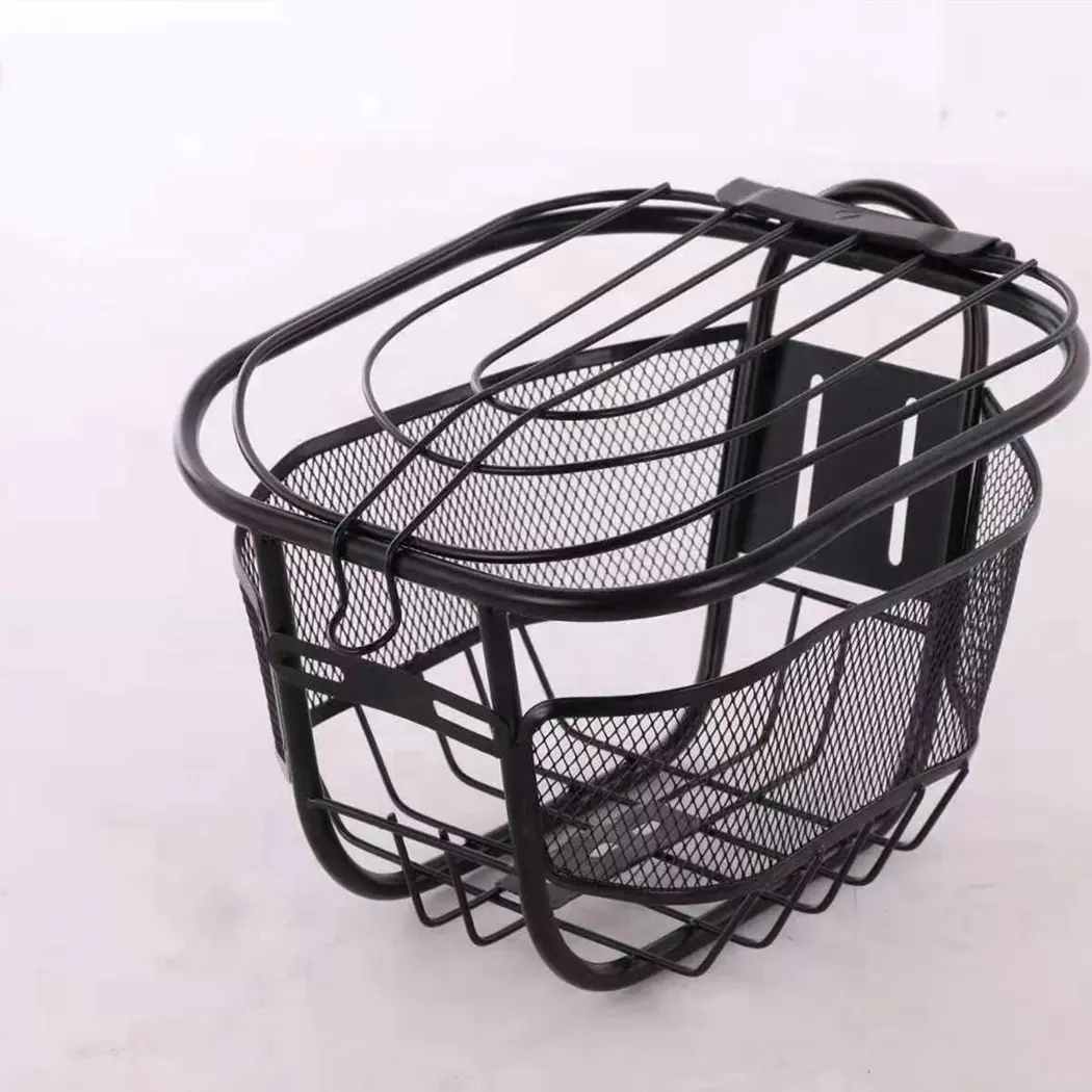 Scooter Parts Scooter and bike basket/Steel Electric Bike Basket with Cover/Supermarket Shopping Wire Basket Bicycle
