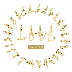 Nuevos Accesorios de Letras DIY para Pulseras y Collares, Dijes de Acero Inoxidable con Letras Inglesas para Hacer Joyería - Product Image 1